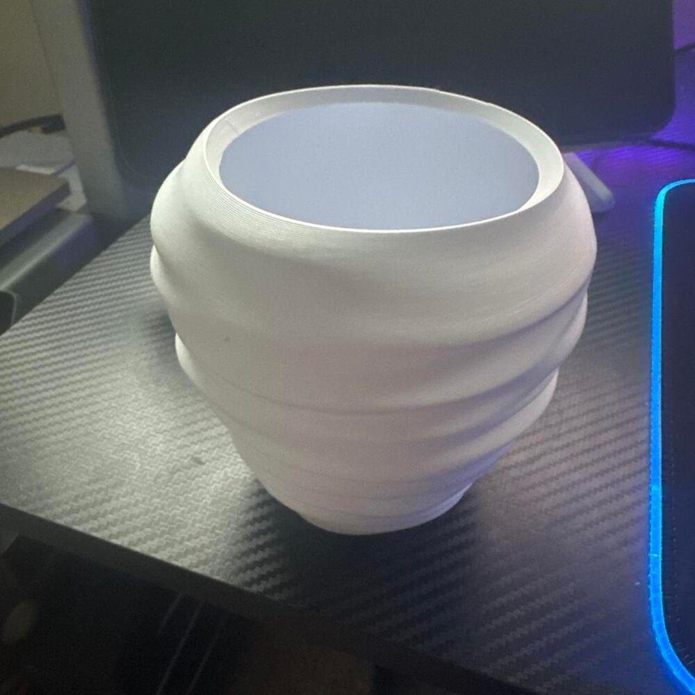 3d Printed White Vase or Holder